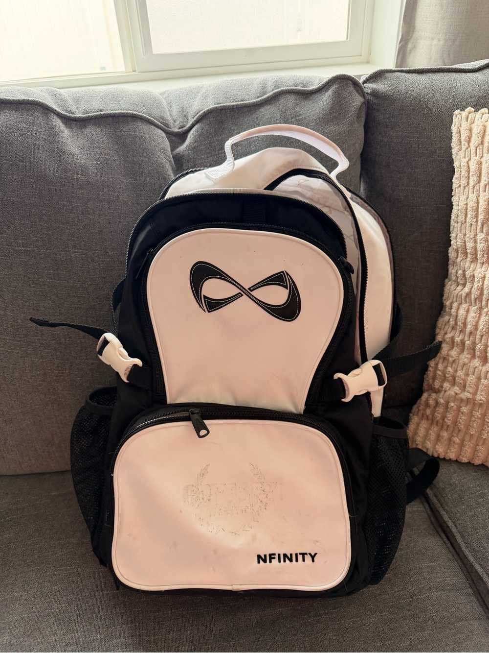 NFINITY Kids White and Black Sports Backpack